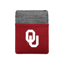 Oklahoma Sooners Pebble Front Pocket Wallet Dark Red