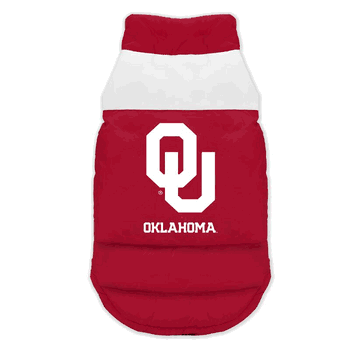 Oklahoma Sooners Pet Parka Puff Vest Medium