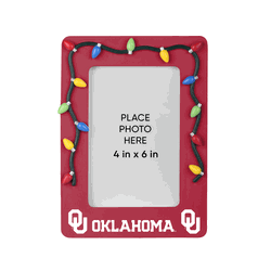 Oklahoma Sooners Picture Frame with Holiday Lights