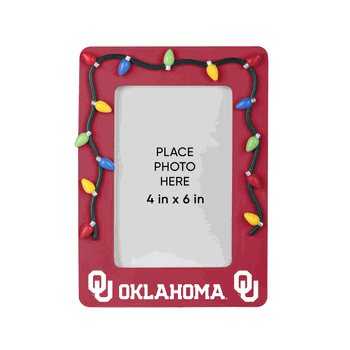 Oklahoma Sooners Picture Frame with Holiday Lights