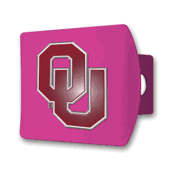 Oklahoma Sooners Pink Metal Hitch Cover with  3D Color Emblem
