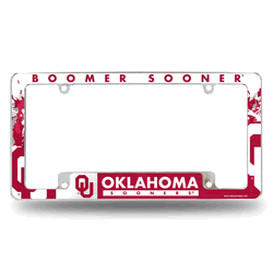 Oklahoma Sooners Primary 12" x 6" Chrome All Over Automotive License Plate Frame