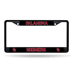 Oklahoma Sooners Primary Black Chrome Frame with Plastic Inserts 12" x 6" Car/Truck Auto Accessory