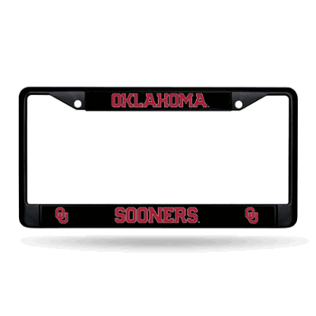 Oklahoma Sooners Primary Black Chrome Frame with Plastic Inserts 12