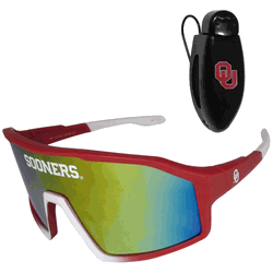 Oklahoma Sooners Shield Sunglasses with Visor Clip