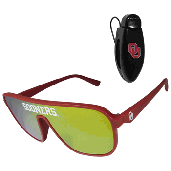Oklahoma Sooners Shield Sunglasses with Visor Clip