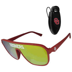 Oklahoma Sooners Shield Sunglasses with Visor Clip