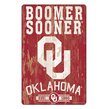 Oklahoma Sooners Sign 11x17 Wood Slogan Design