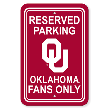 Oklahoma Sooners Sign 12x18 Plastic Reserved Parking Style CO