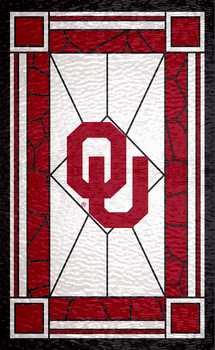 Oklahoma Sooners Stained Glass 11x19 Wood Sign