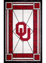 Oklahoma Sooners Stained Glass 11x19 Wood Sign