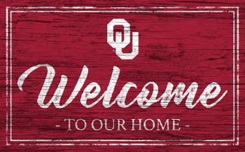 Oklahoma Sooners Team Color Welcome 11x19 Sign
