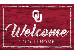 Oklahoma Sooners Team Color Welcome 11x19 Sign