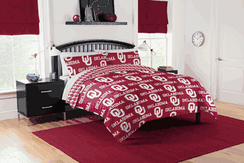 NCAA Oklahoma Sooners Rotary Queen Bed In A Bag Set