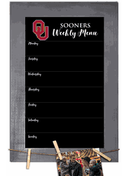 Oklahoma Sooners Weekly Chalkboard with frame & clothespins 11x19 Sign