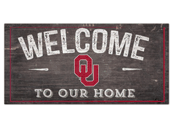 Oklahoma Sooners Welcome Distressed 6 x 12