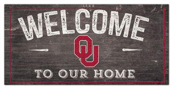 Oklahoma Sooners Welcome Distressed 6 x 12