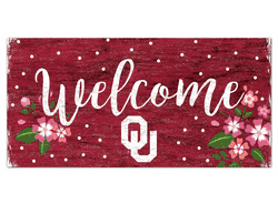Oklahoma Sooners Welcome Floral 6x12 Sign