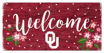 Oklahoma Sooners Welcome Floral 6x12 Sign