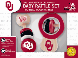 Oklahoma Sooners Wood Rattle Set