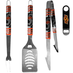 Oklahoma St. Cowboys 3 pc BBQ Set and Bottle Opener