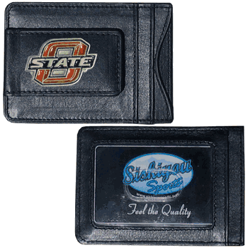Oklahoma St. Leather Cash & Cardholder