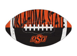 Oklahoma State Cowboys 12" Football Cutout Sign with City Name