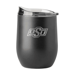 Oklahoma State Cowboys 16oz Black Etch Powder Coat Curved Bev