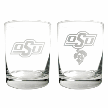 Oklahoma State Cowboys 2pc Rocks Glass Set