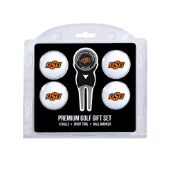 Oklahoma State Cowboys 4 Ball Gift Set + Divot Tool & Marker