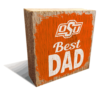 Oklahoma State Cowboys Best Dad 6x6 Wood Block