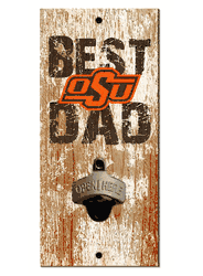 Oklahoma State Cowboys Best Dad Bottle Opener  Wood Sign