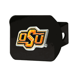 Oklahoma State Cowboys Black Metal Hitch Cover - 3D Color Emblem