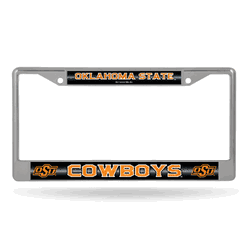 Oklahoma State Cowboys Classic 12" x 6" Silver Bling Chrome Car/Truck/SUV Auto Accessory