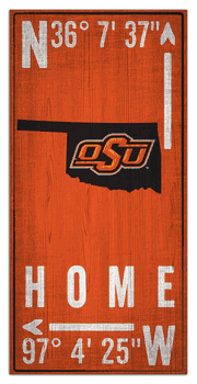 Oklahoma State Cowboys Coordinate 6x12 Sign