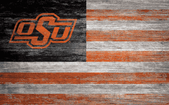 Oklahoma State Cowboys Distressed Flag 11x19