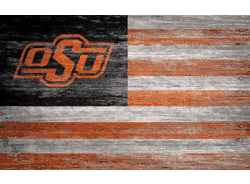 Oklahoma State Cowboys Distressed Flag 11x19