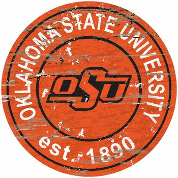 Oklahoma State Cowboys Distressed Round Sign