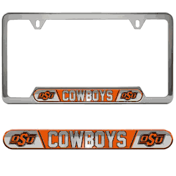 Oklahoma State Cowboys Embossed License Plate Frame, 6.25in x 12.25in