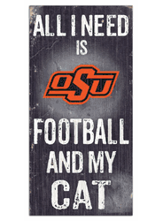 Oklahoma State Cowboys Football and My Cat 6x12 Sign