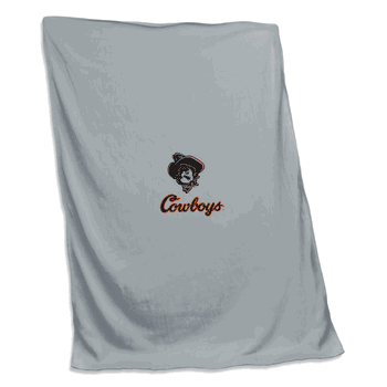 Oklahoma State Cowboys Gray Phantom Pete Sweatshirt Blanket