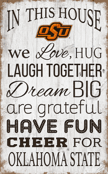 Oklahoma State Cowboys In This House 11x19 Sign