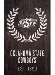 Oklahoma State Cowboys Laurel Wreath 11x19 Sign