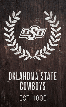 Oklahoma State Cowboys Laurel Wreath 11x19 Sign