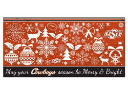 Oklahoma State Cowboys Merry and Bright 6x12 Sign