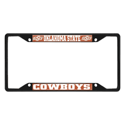 Oklahoma State Cowboys Metal License Plate Frame Black Finish