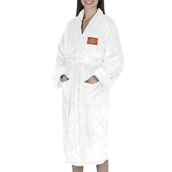 Oklahoma State Cowboys NCAA White Out Silk Touch Robe Small/Medium