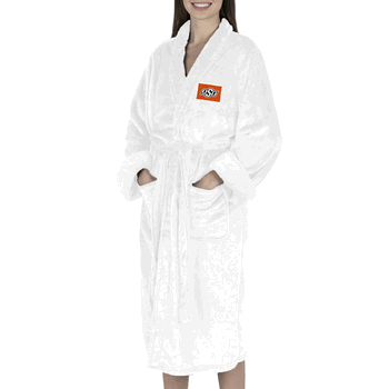 Oklahoma State Cowboys NCAA White Out Silk Touch Robe Small/Medium