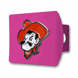 Oklahoma State Cowboys Pink Metal Hitch Cover with  3D Color Emblem