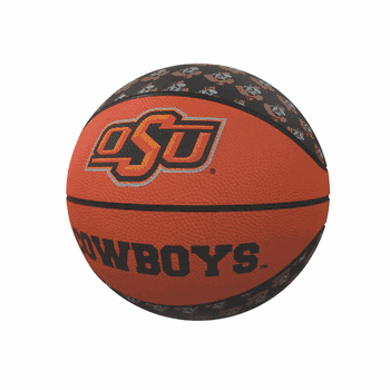 Oklahoma State Cowboys Repeating Logo Mini-Size Rubber Basketball